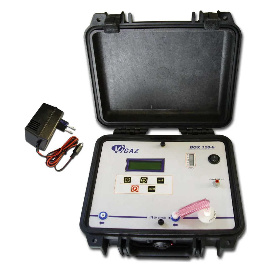 Analitzador VIGAZ BOX120-b II amb el seu carregador